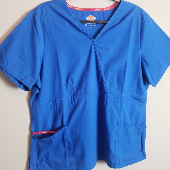 Dickies Royal Blue V-Neck Scrub Top XL - Picture 2 of 6